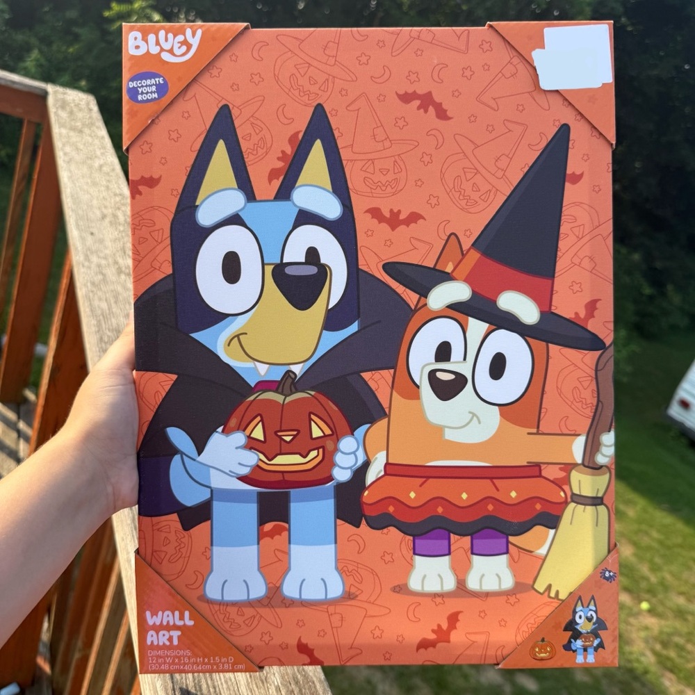 NEW Bluey Bingo Halloween Canvas Print Wall Art 12x16 inch